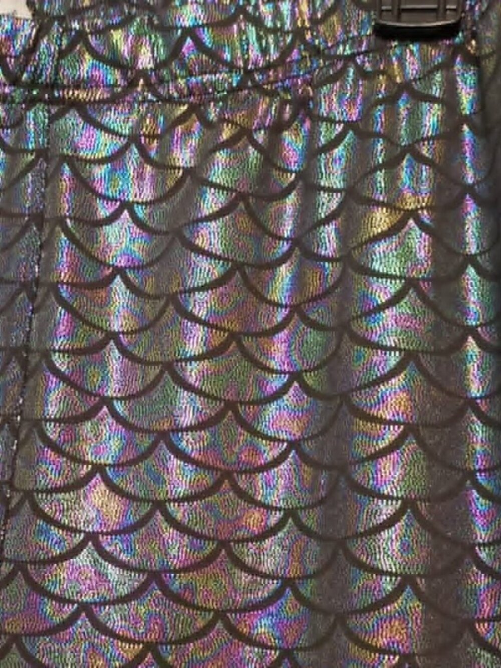 Holographic Foil Printed Leggings Sz 4X Mermaid Fish Scale Prism Irridescent - Picture 2 of 5